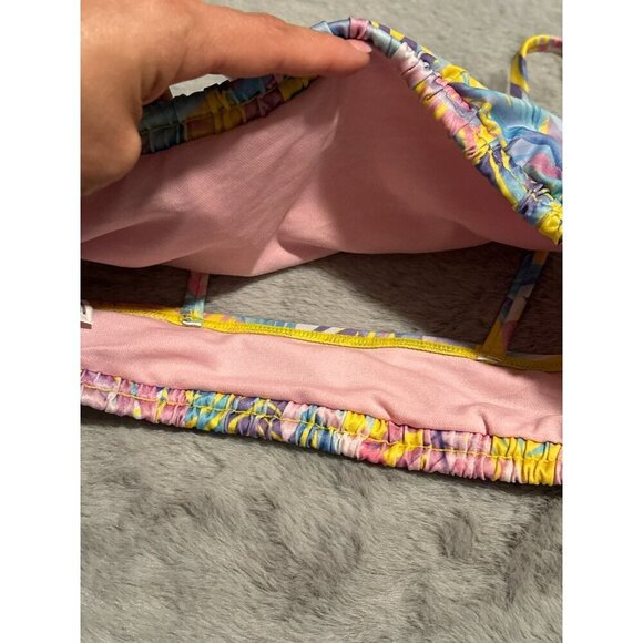 Art Class Target Girls XL 14/16 Yellow Tropical Floral Bikini 2-Piece Set - Picture 5 of 8